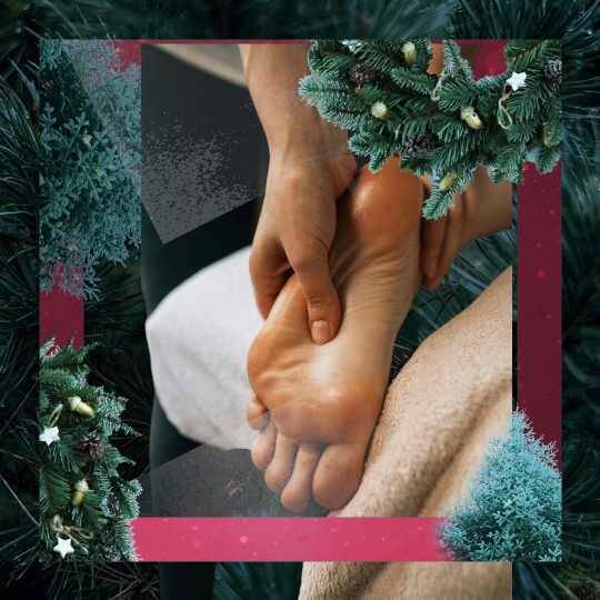 winter-wellness-reflexology on a foot