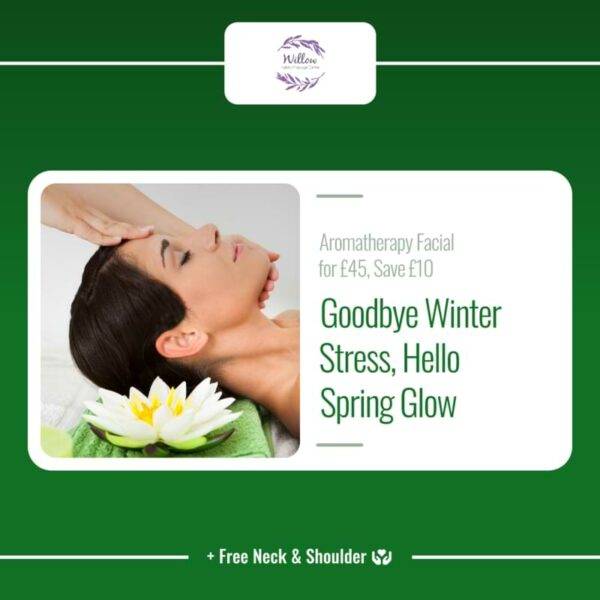 Aromatherapy Facial with Free Neck and Shoulder massage. 45 pounds saving 10 pounds